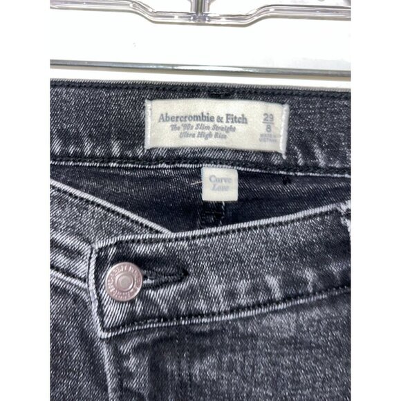Abercrombie & Fitch THE 90'S Slim Straight Ultra High Rise Jeans Size 29 - Picture 3 of 10